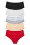 5-Piece Cotton Front Waist Lace Detailed High Waist Women's Panties