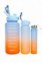 Eldorado Set of 3 Bpa Free Motivational Water Bottle Blue Water Bottle, Water Bottle, Water Bottle - 4