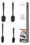 Osteris Heat Resistant Fireproof Non-Stick Silicone Spatula Set 4 Pieces Black - 3
