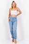 Women Skinny Fit Washed Denim Jeans, Blue - 4