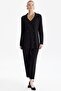 Black Knitwear Double Breasted Jacket and Trousers Set - 2