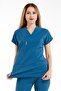 Petrol Green Stretch Fabric Scrubs Doctor Nurse Uniform Batwing Sleeve Surgical Set