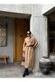 Women's Camel Elastic Waist Lined Parachute Fabric Balloon Skirt 28068 - 6
