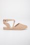 Nude Women's Ballerinas with Laser Printed Cross Helmet on the Face - 3