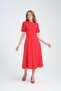 Women's Back Zippered Watermelon Sleeve Midi Length Crepe Dress - 5