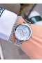 Silver Color Steel Cord 3 Atm Waterproof Satisfied Women Wristwatch and Bracelet Gift Package - 2