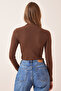 Pack of 2 Ribbed Turtleneck Knitted Blouse Brown Cream Lgt0025 - 7