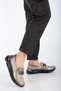 Thick Sole Platinum Women's Loafers Casual Shoes with Chain Accessories - 4