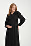 Maternity Lined Chiffon Dress with Waist Tie and Front Opening Buttons Detail (breastfeeding) - 2