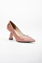 Patent Leather Large Size Buckle Goblet Heel Powder Women's Stiletto - 5