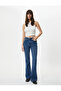 High Waist Stretch Cotton Spanish Leg Flare Jeans - Slim Fit