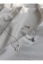Anti-Tarnish Coated Necklace & Bracelet Set with Letter B and Evil Eye Bead Detail