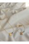 R Letter Evil Eye Bead Detailed Gold Non-Tarnish Coated Necklace & Bracelet Set