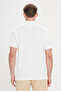 Men's White Slim Fit Slim Fit Polo Collar 100% Cotton Short Sleeve T-Shirt - 5