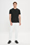 Men's Black Slim Fit Slim Fit Crew Neck Cotton Short Sleeve T-Shirt - 2