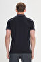 Men's Black-Anthracite Slim Fit Slim Fit 100% Cotton Jacquard Polo Collar T-Shirt - 4