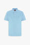Men's Light Blue Slim Fit Slim Fit Polo Collar 100% Cotton Short Sleeve T-Shirt - 6