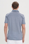 Men's Navy Blue-Ecru Regular Fit Relaxed Fit 100% Cotton Striped Polo Collar T-Shirt - 5