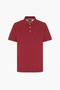 Men's Claret Red Slim Fit Slim Fit Polo Collar 100% Cotton Short Sleeve T-Shirt - 6