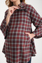 Maternity Checkered Pattern Wool Viscose Fabric Poncho Collar Button Detail (Breastfeeding) - 4