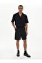 Gabardine Cargo Black Shorts