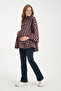 Maternity Checkered Pattern Wool Viscose Fabric Poncho Collar Button Detail (Breastfeeding) - 6