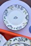 Cross Stitch Lilac Premium Porcelain Cake Plate Set for 6 People - Purple Flower Pattern, 19 cm - 2