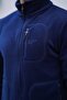Men's Winter Thick Full Zipper 3 Pockets Cotton Fabric Fleece Jacket Navy Blue - 5