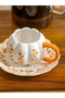 Lcw Home Ecru Printed 2-Person Porcelain Coffee Cup Set 90 ml - 3
