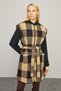 Belted Plaid Long Vest - 2