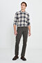 Men's Khaki Slim Fit Slim Fit Cotton Flexible Trousers - 3