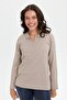 Women's Polo Collar Sweater with Side Slits Mink - 5