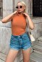 Salmon Zero Sleeve Half Fisherman Women's Body Blouse