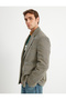 Blazer Jacket V-Neck Flap Pocket Detailed Viscose Mixed