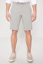 Men's Gray Slim Fit Slim Fit Waist-Tied Seersucker Patterned Side Pocket Shorts - 2