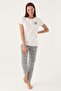 Women's Licensed 100% Cotton Single Jersey Woven Pajama Set with Pocket Detail
