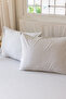 Bohemian Natural Striped Double Duvet Cover Set with 4 Pillows and Elastic Sheets - 3