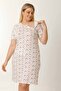 PREGNANT BREASTFEEDING NIGHTWEAR SHORT SLEEVE FLOWERY ECRU - 4