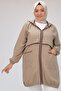 43032 Large Size Linen Cap with Piping Detail - Mink - 4