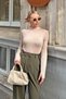Beige Poi Finger Detailed Half Fisherman Women's Body Blouse - 4