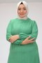 42027 Plus Size Ruched Linen Dress - Khaki - 3