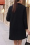 Black Premium Plush Lined Single Button Boucle Coat - 5