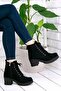 Linda Lace Up Side Zipper Women's Boots Black Suede
