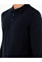 Navy Blue Slim Fit Button Polo Neck Knitwear Sweater 50300506-Vr033 - 7