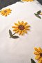 Ecru Floor Sunflower Patterned Punch Embroidered Decorative Design Linen Throw Pillow Cover - 6