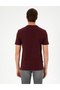 Burgundy 100% Cotton Slim Fit Crew Neck Basic T-Shirt 50306359-Vr014 - 5