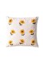 Ecru Floor Sunflower Patterned Punch Embroidered Decorative Design Linen Throw Pillow Cover - 5