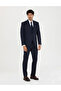 Navy Blue Slim Fit Striped Wool Suit 50279322-Vr033