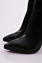 Women's Square Buckle Heeled Boots Black Snake Metallic 435212821 - 4
