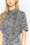 Women Allover Print Short Sleeve Playsuit, Black - 3